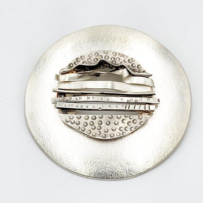 Lynn Floriano Jewelry Artisan Designer Lynn Floriano Sterling Large Abstract Modernist Brooch 1995