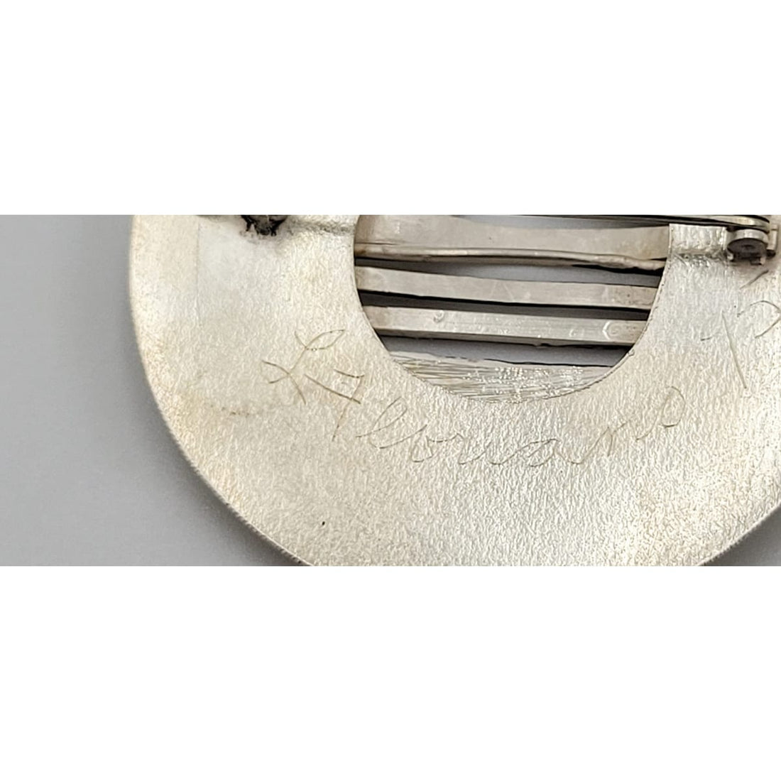 Lynn Floriano Jewelry Artisan Designer Lynn Floriano Sterling Large Abstract Modernist Brooch 1995