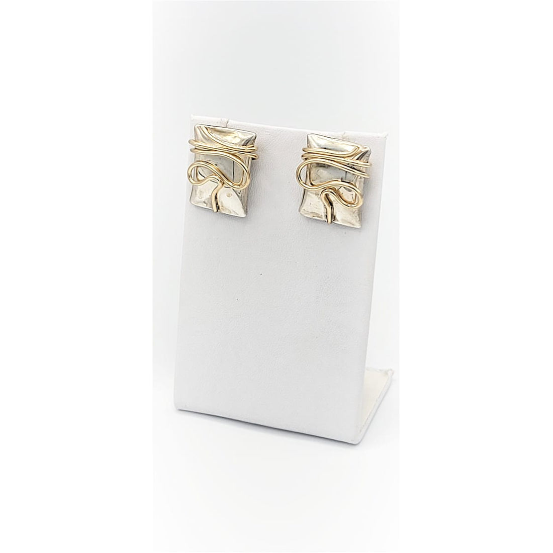 MA Sterling Jewelry Vintage Designer Signed MA Sterling Silver Modernist Earrings - Circa 1980&