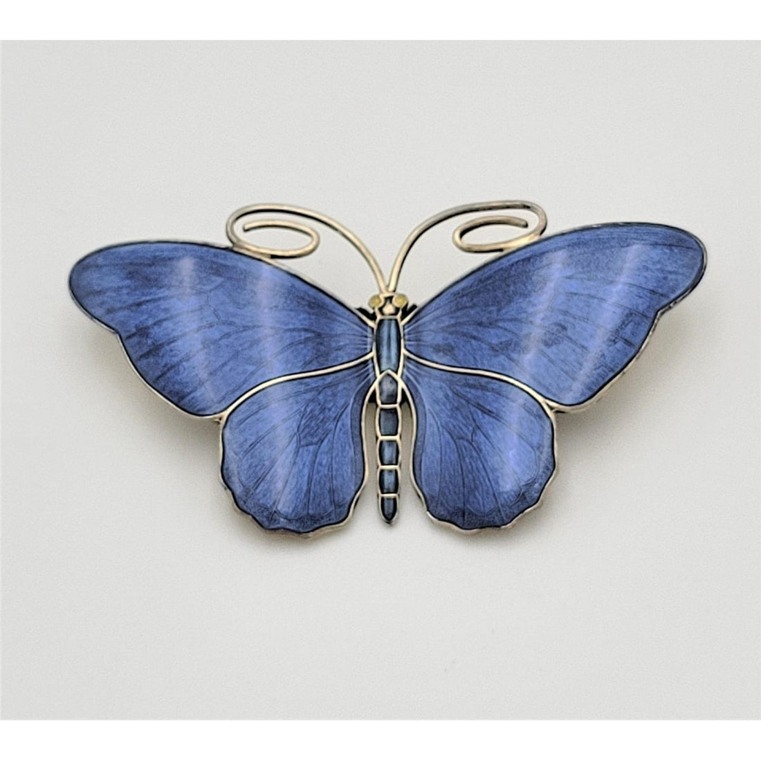 Marius Hammer Jewelry RARE MASSIVE 930SS Enamel Marius Hammer Norway Butterfly Brooch Over 100 y/o!