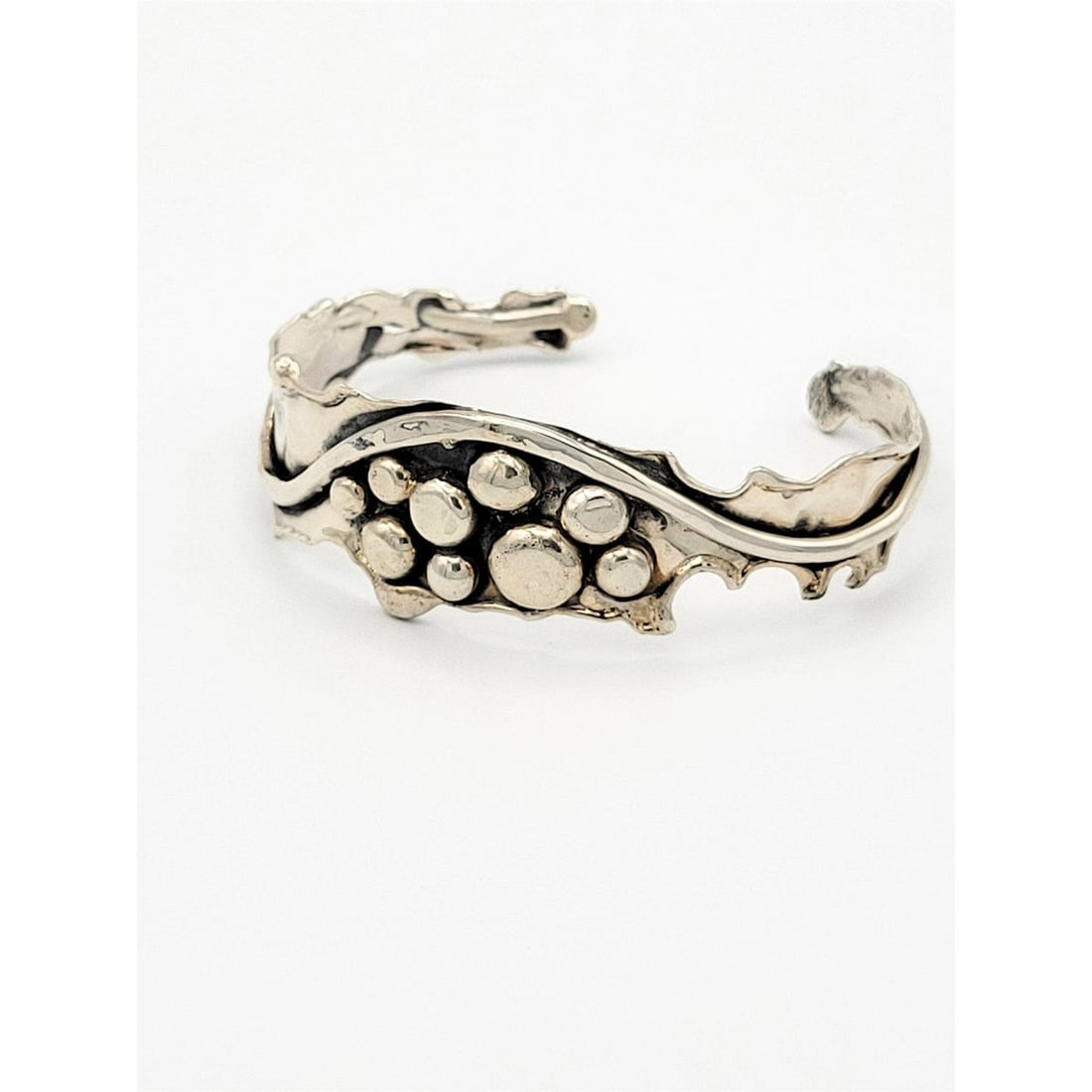 Marksz Jewelry Vintage Designer MARKSZ Sterling Modernist Abstract Cuff Bracelet Circa 1980s