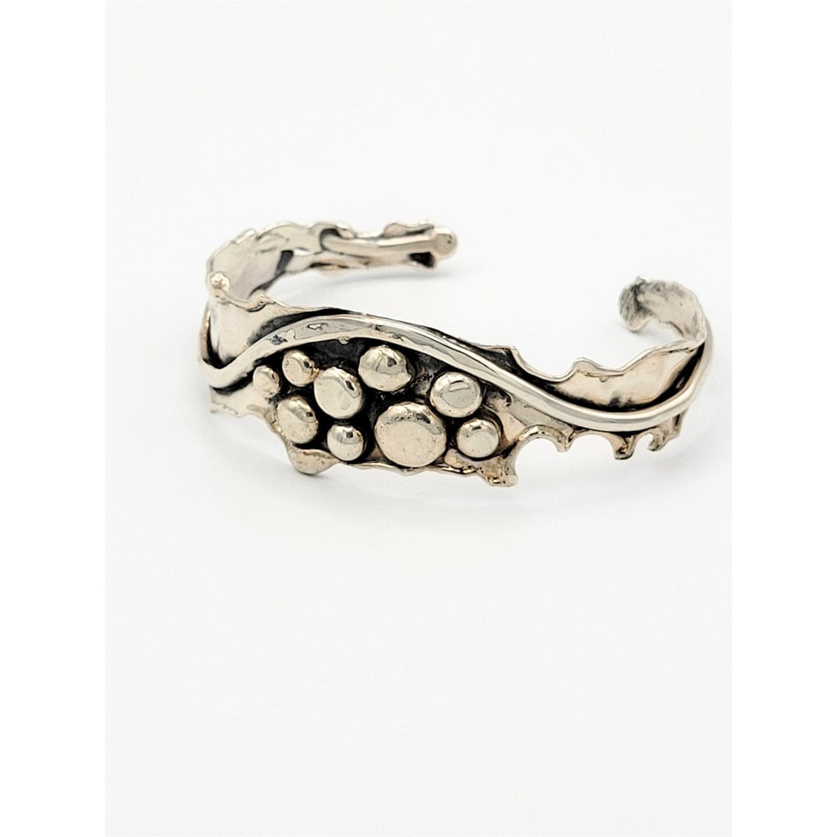 Marksz Jewelry Vintage Designer MARKSZ Sterling Modernist Abstract Cuff Bracelet Circa 1980s