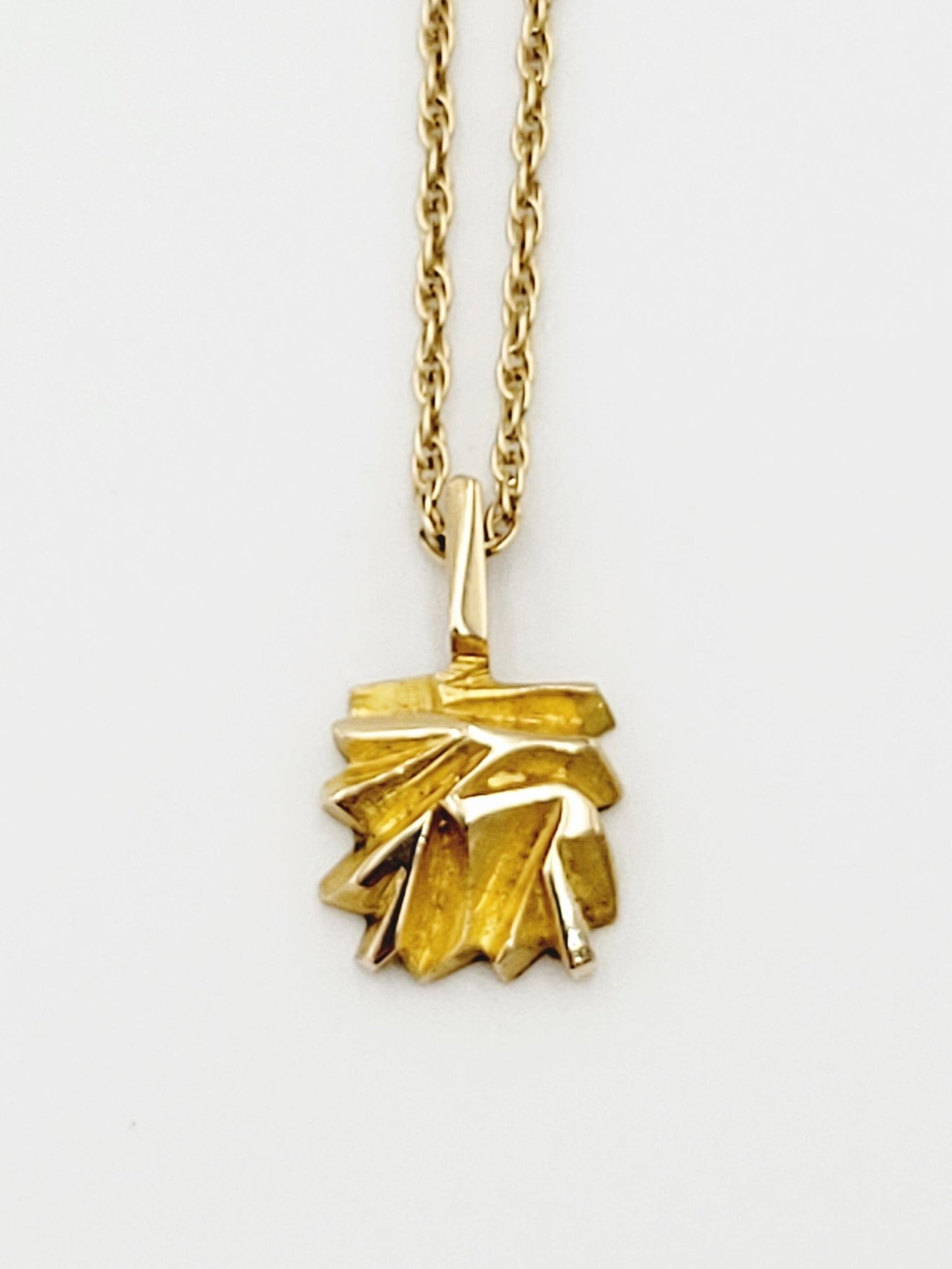 Matti J Hyvarinen Jewelry RARE Finnish Matti Hyvärinen Sirokoru 14K Gold Abstract Modernist Necklace 1971