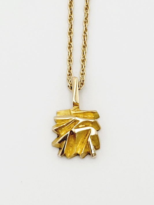 Matti J Hyvarinen Jewelry RARE Finnish Matti Hyvärinen Sirokoru 14K Gold Abstract Modernist Necklace 1971