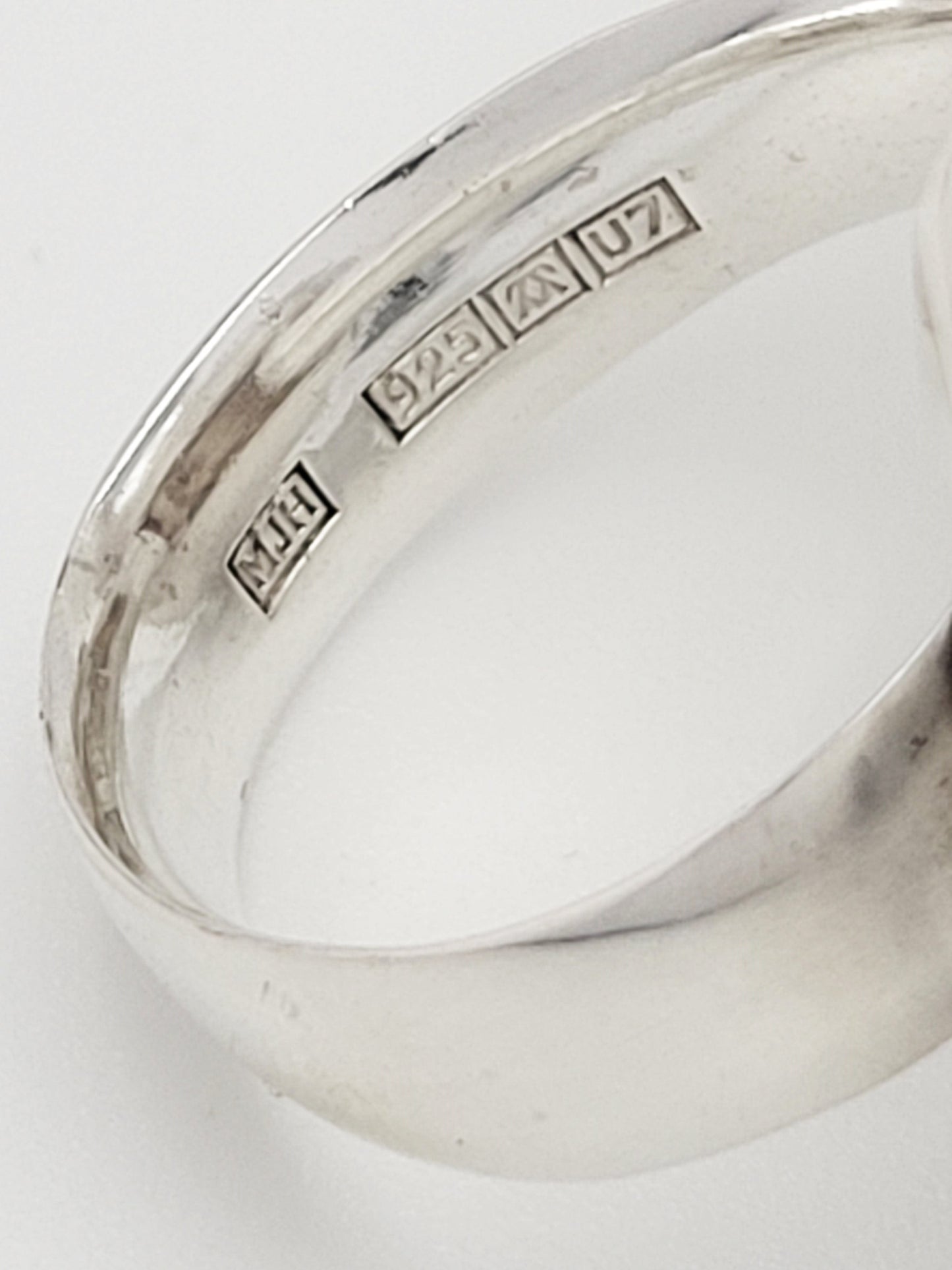 Matti J Hyvarinen Jewelry RARE MJH Sirokoru Finland HUGE Modernist Sterling Fortune Cookie Ring 1973