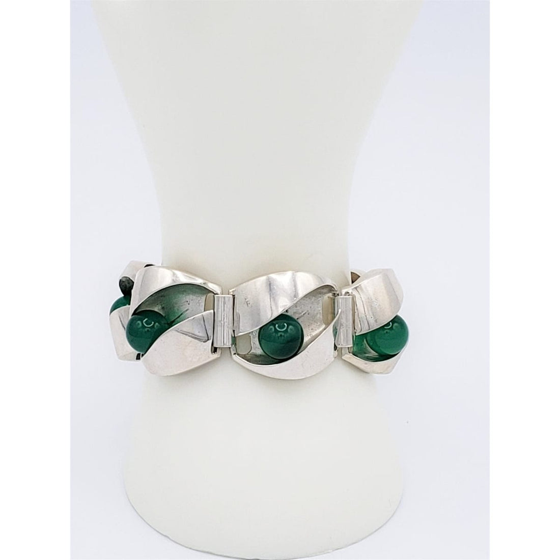 Matti J Hyvarinen Jewelry VNTG 925SS Hyvärinen Sirokoru Finland Modernist Floating Orbs Bracelet 1974 HUGE!