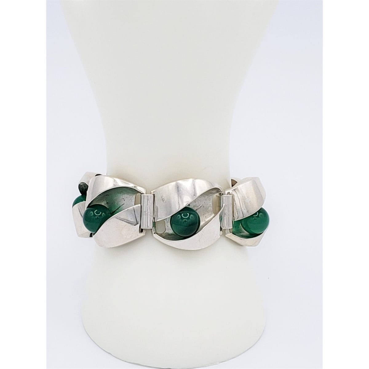 Matti J Hyvarinen Jewelry VNTG 925SS Hyvärinen Sirokoru Finland Modernist Floating Orbs Bracelet 1974 HUGE!