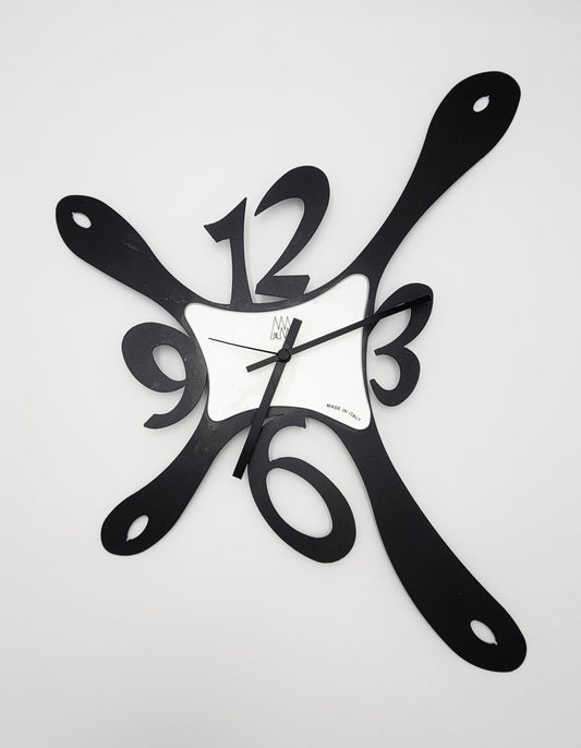 Mazzola Italy Clock Retired/Vintage Abstract Impressionist Large Wall Clock by Mazzola Luce Italy