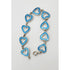 Meka Jewelry Vintage 925 Sterling Blue Guilloche Enamel Heart Links Bracelet by MEKA Denmark