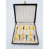 Meka Serveware Meka Denmark Sterling Enamel Demitasse Cocktail Fork Set Orig Box 50/60s