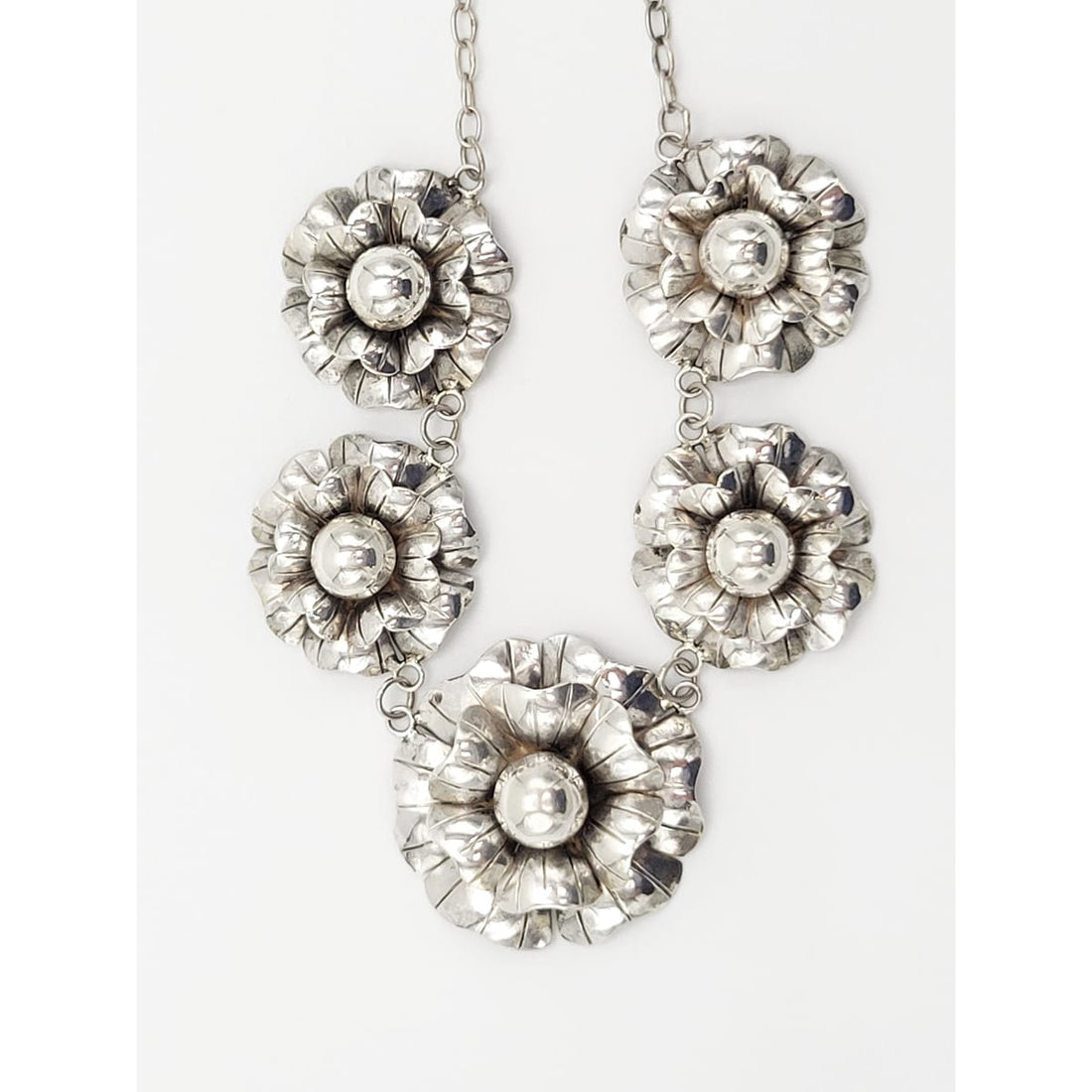 Mexico Silver Jewelry Designer Sterling Silver Necklace Circa