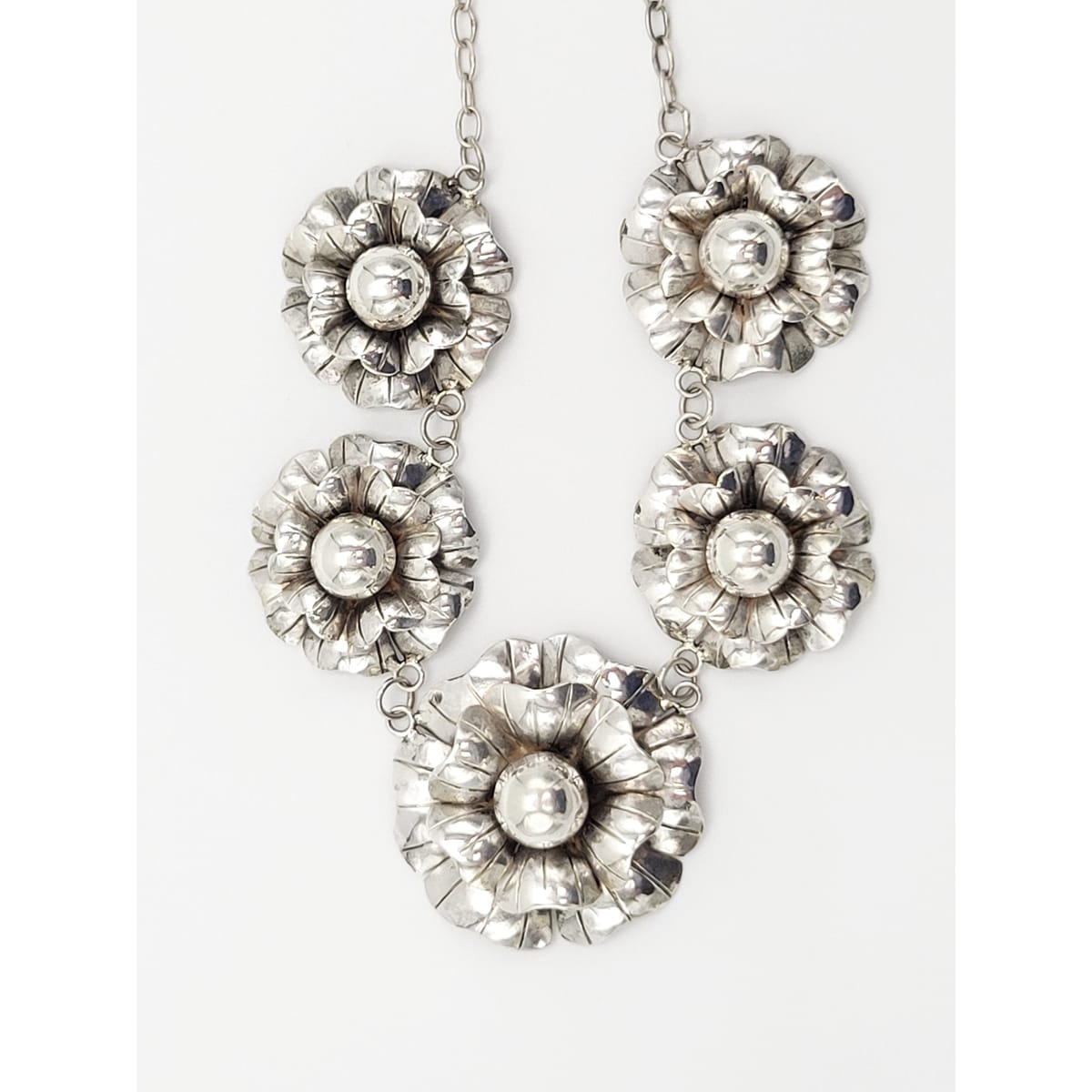 Mexico Silver Jewelry Designer Sterling Silver Necklace Circa