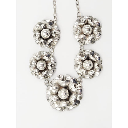 Mexico Silver Jewelry Designer Sterling Silver Necklace Circa