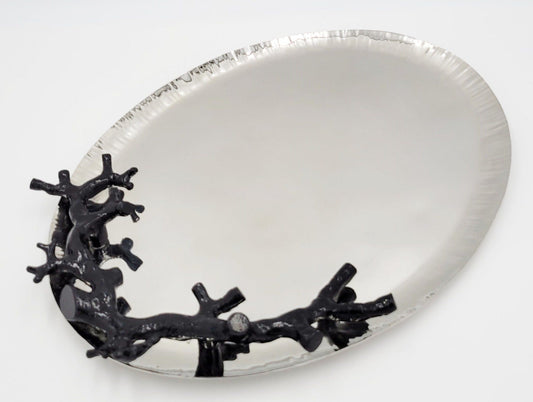 Michael Aram Platter Retired Michael Aram Ocean Reef Line Black Coral Medium Serving Platter HTF