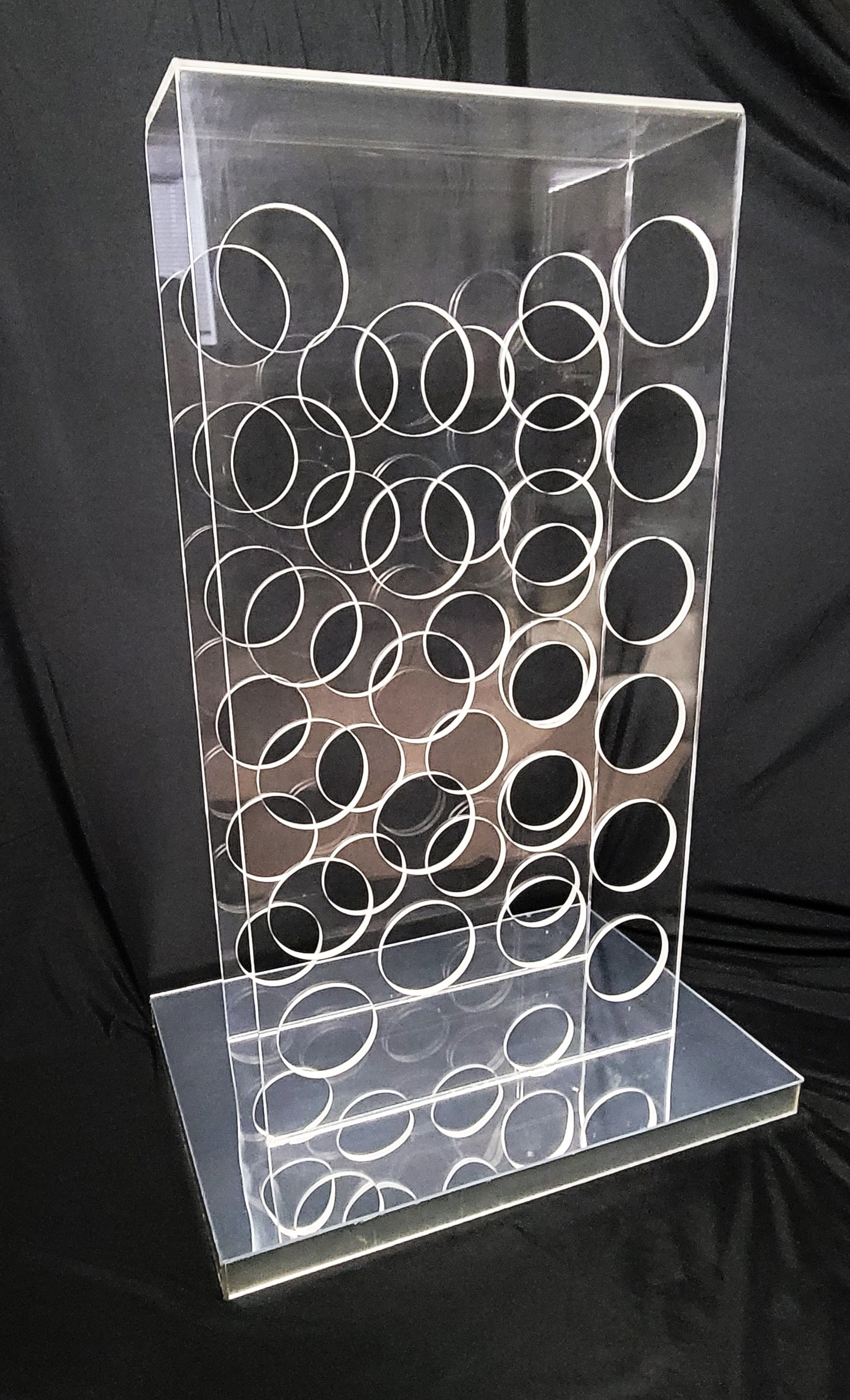 Milo Baughman Thayer Coggin Barware Baughman 4 Thayer Coggin Lucite & Mirrored Wine Rack 3 FT Tall! Circa 1960s