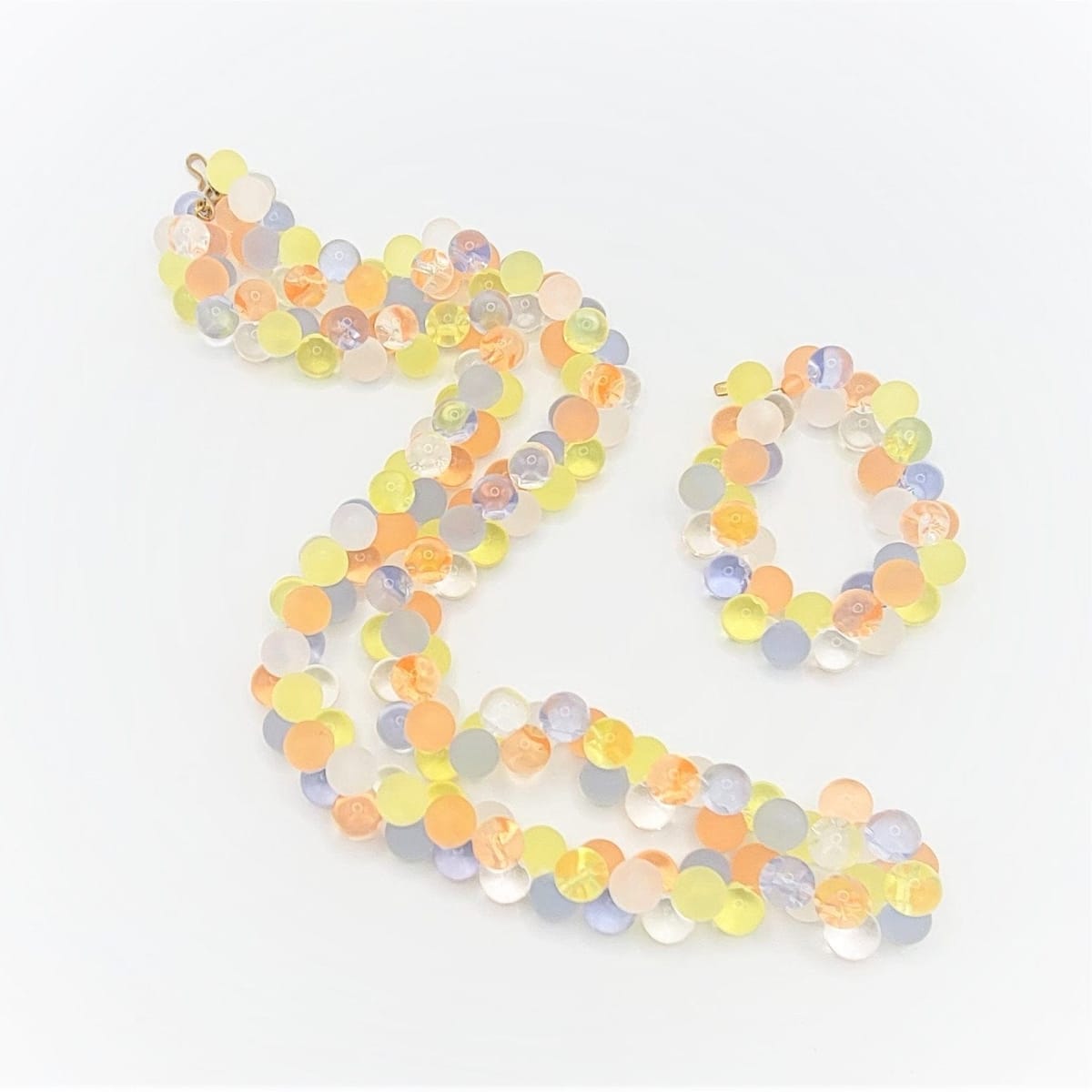 Monet Jewelry Superb Monet WISTERIA Lucite Pastel Bubbles RUNWAY Necklace &amp; Bracelet Set