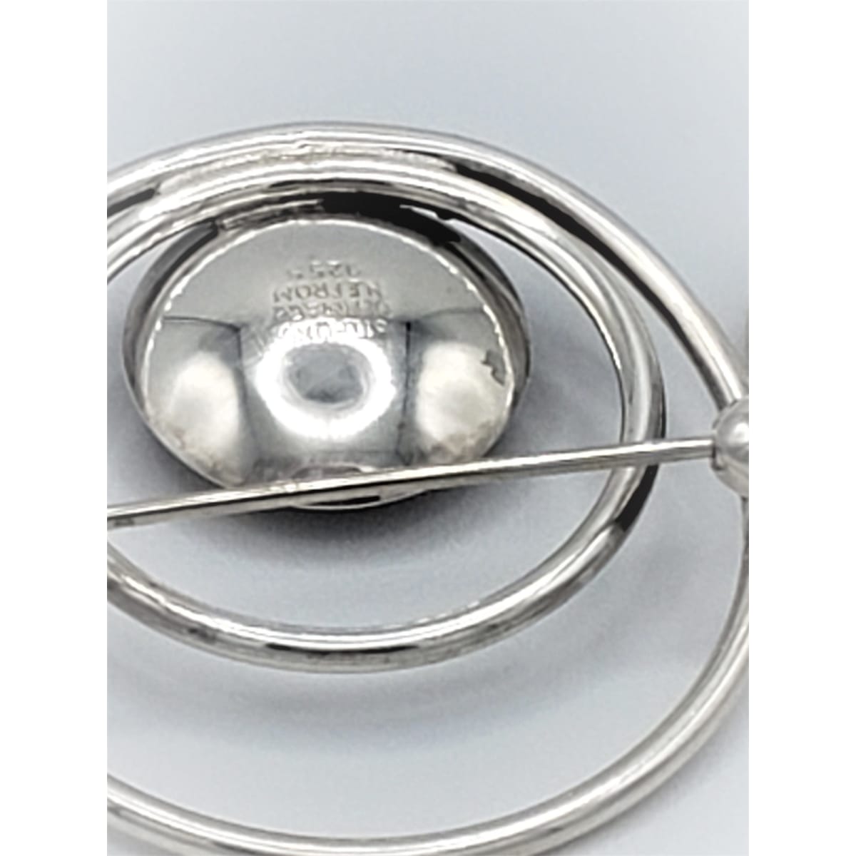 Niels Erik From Jewelry Danish NE From Chalcedony Sterling Modernist Brooch &amp; Earring SET 1940s/50s