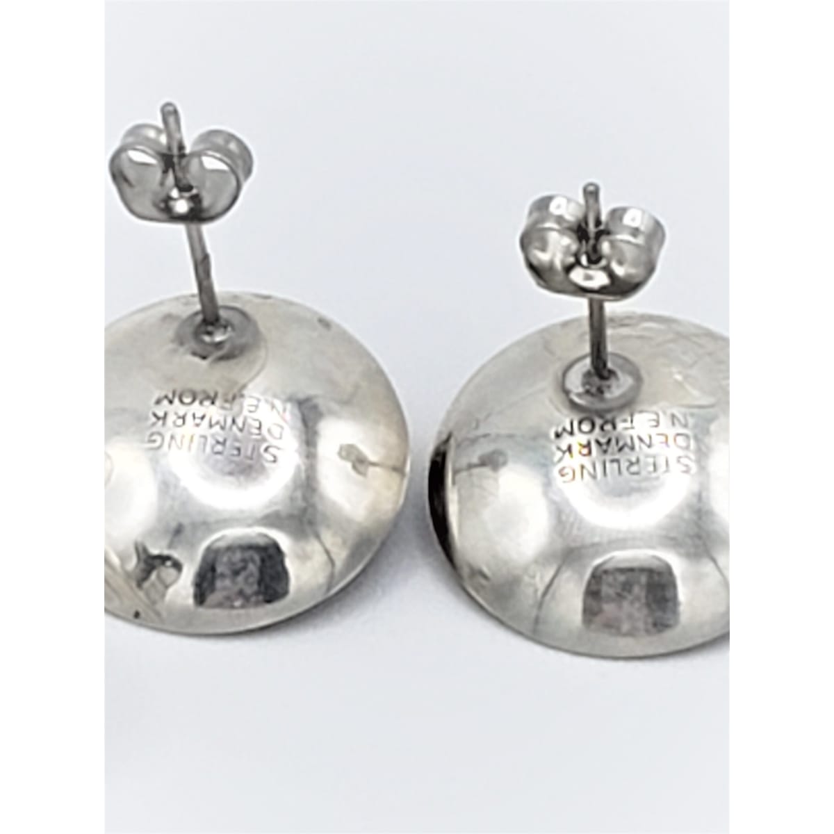 Niels Erik From Jewelry Danish NE From Chalcedony Sterling Modernist Brooch &amp; Earring SET 1940s/50s