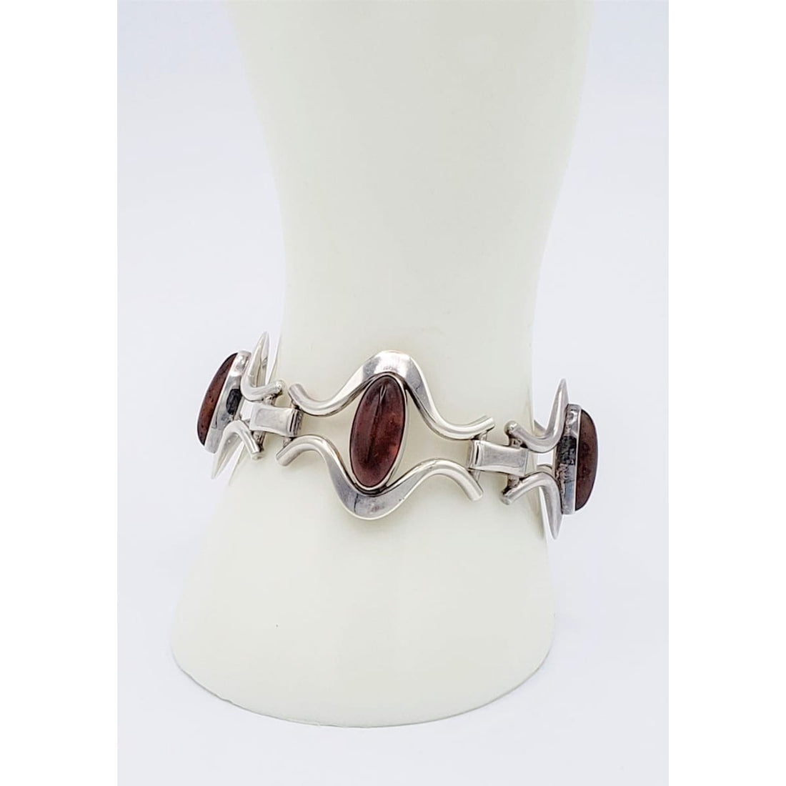 Niels Erik From Jewelry Designer Niels Erik From Denmark Sterling Amber Modernist Bracelet Circa 40s-50s