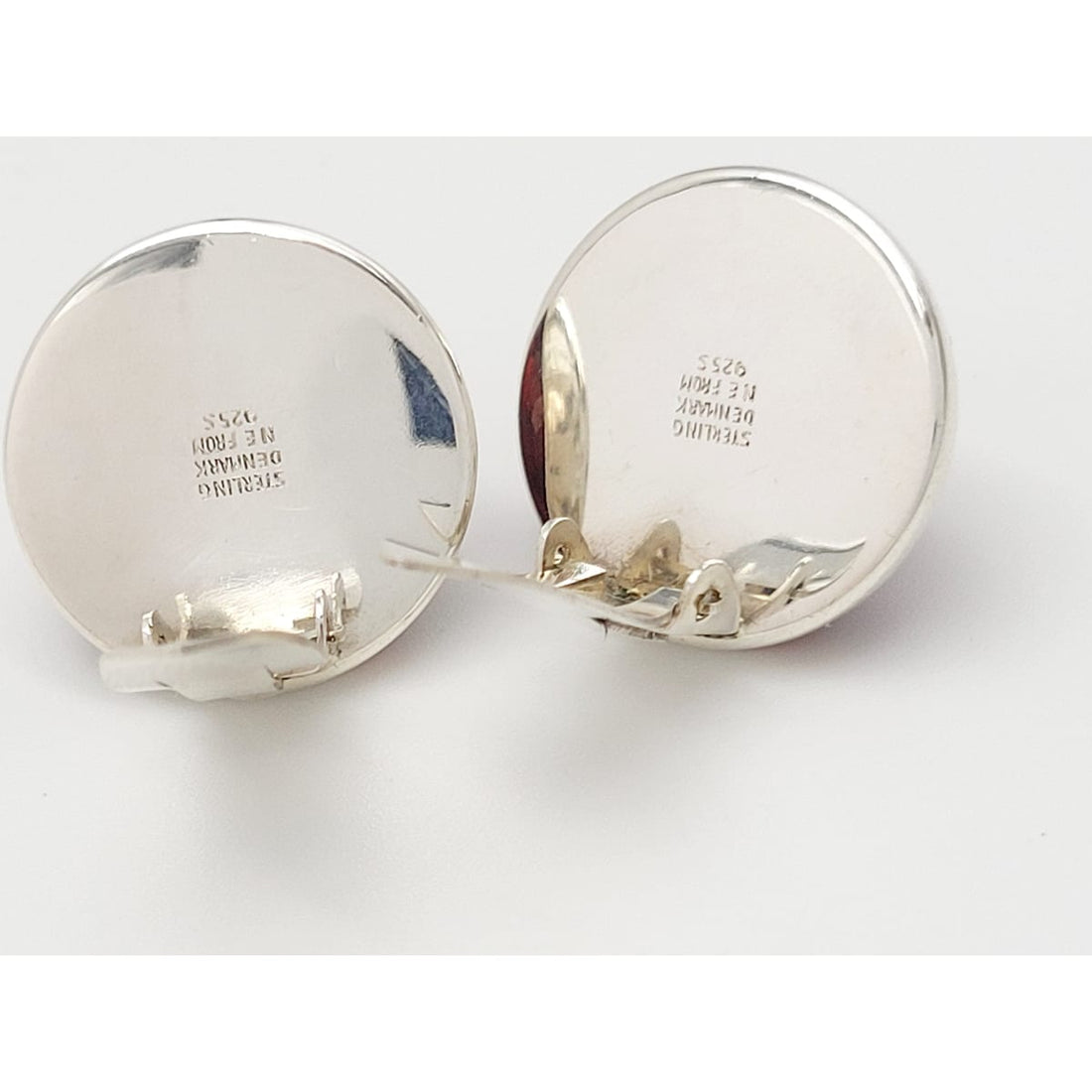 Niels Erik From Jewelry Niels Erik From Denmark 2 Pairs Sterling Agate Amber Earrings Circa 40s-50s