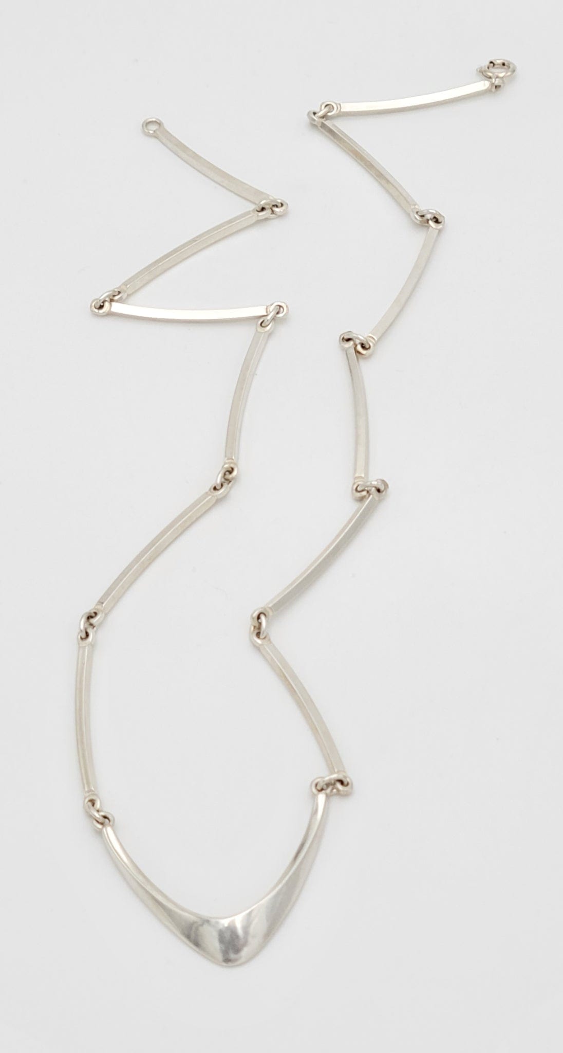 Niels Erik From Jewelry Rare Danish Designer Niels Erik From Modernist Sterling Bar Links Necklace 1960s