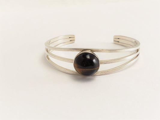 Niels Erik From Jewelry Vintage Niels Erik From Denmark Labradorite Modernist Cuff Bracelet 1960s