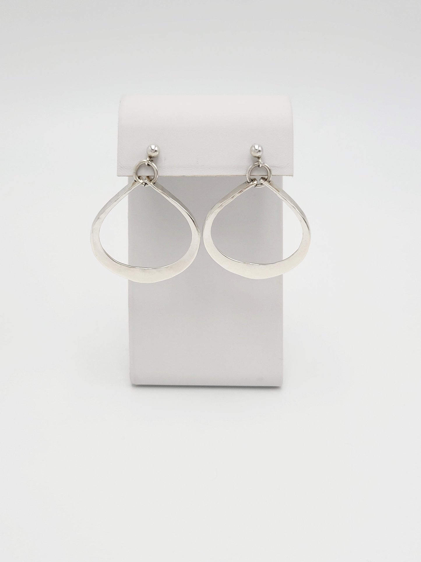 Norway Plus Designs Earrings Rare AGE Norway + Designs Modernist Sterling Dangle Hoop Earrings 1960s