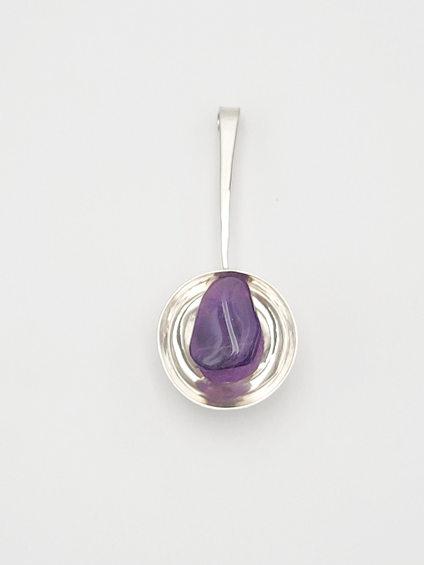 Norway Plus Designs Jewelry Superb EC NORWAY+Designs Modernist 3D Sterling Amethyst Pendant 1960s