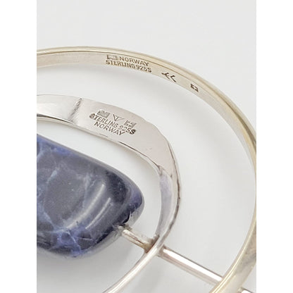 Norway Plus Designs Jewelry Superb Norway+Designs Modernist Sterling Lapis Necklace &amp; Bangle Set 1960s