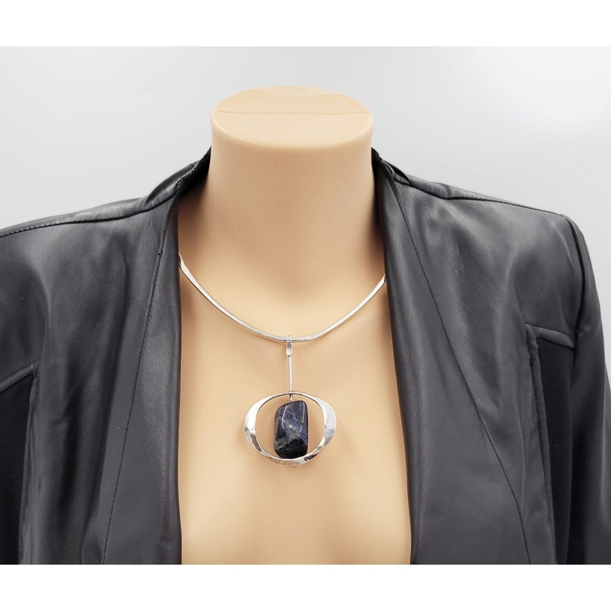 Norway Plus Designs Jewelry Superb Norway+Designs Modernist Sterling Lapis Necklace &amp; Bangle Set 1960s