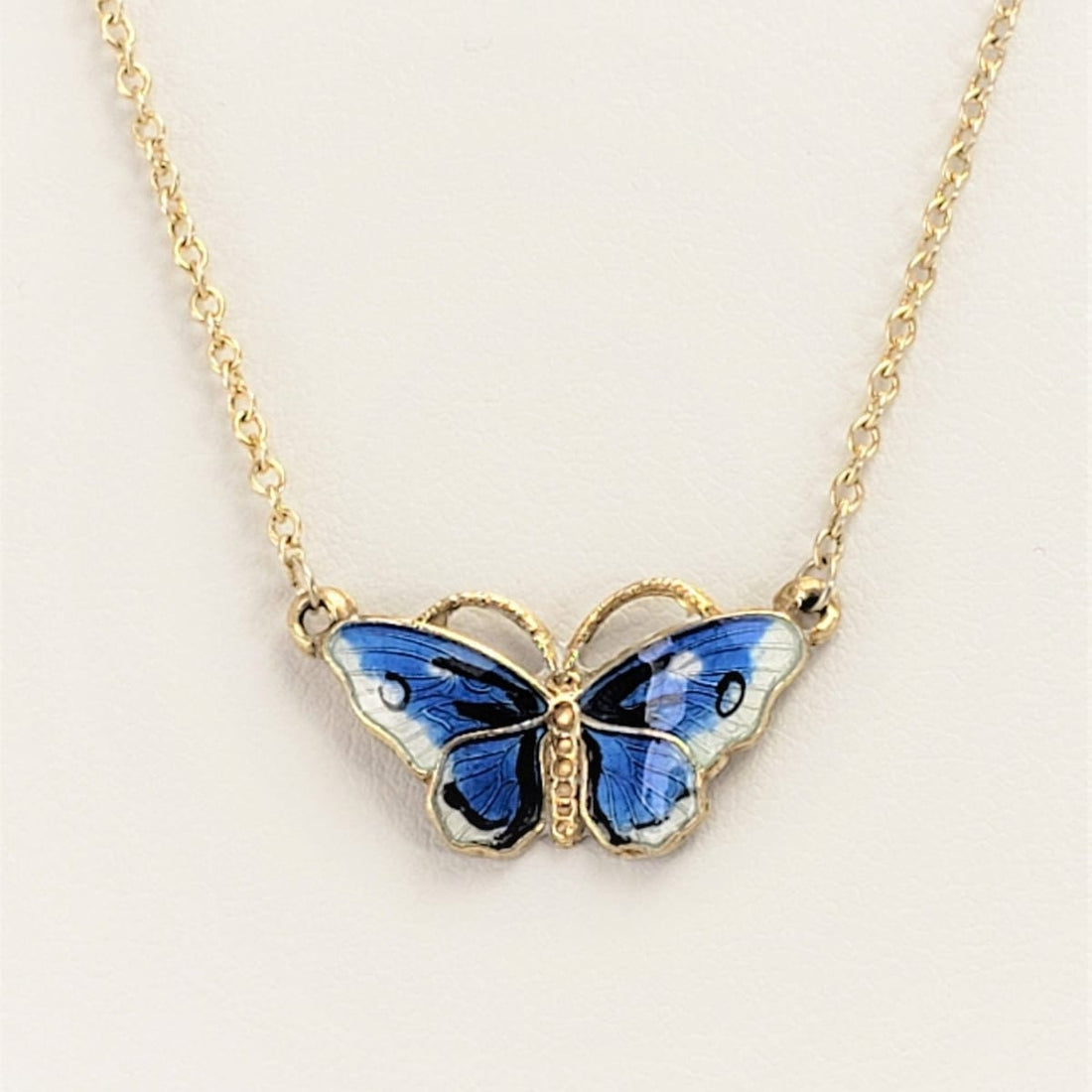 Ole Petter Raasch Olsen OPRO Norway 925 Sterling Silver &amp; Enamel Butterfly Necklace - Trendy MCM Home