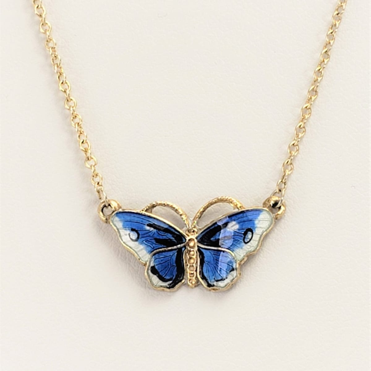Ole Petter Raasch Olsen OPRO Norway 925 Sterling Silver &amp; Enamel Butterfly Necklace - Trendy MCM Home