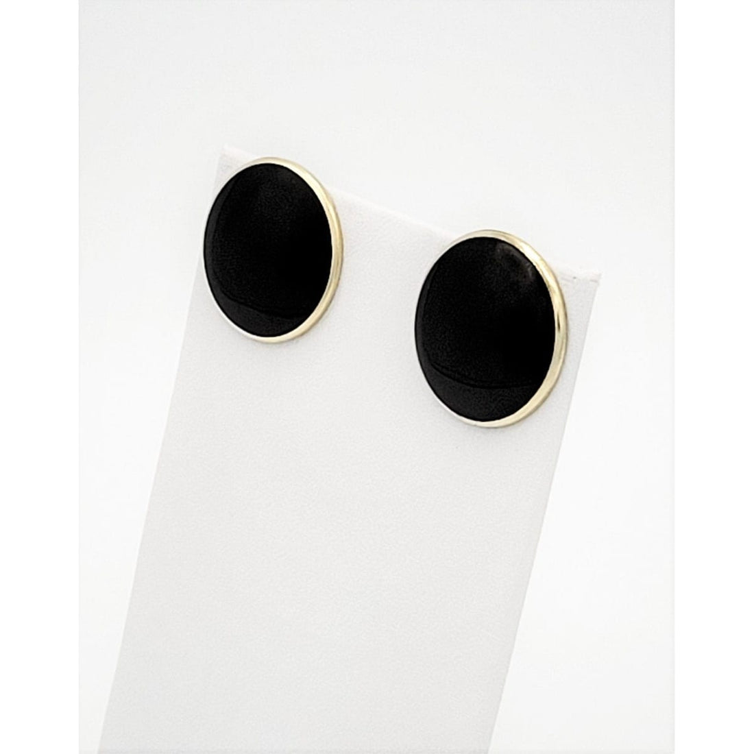 OPRO Jewelry Vntg OPRO Norway Gilt 925 Sterling &amp; Black Guilloche Enameled PIERCED Earrings