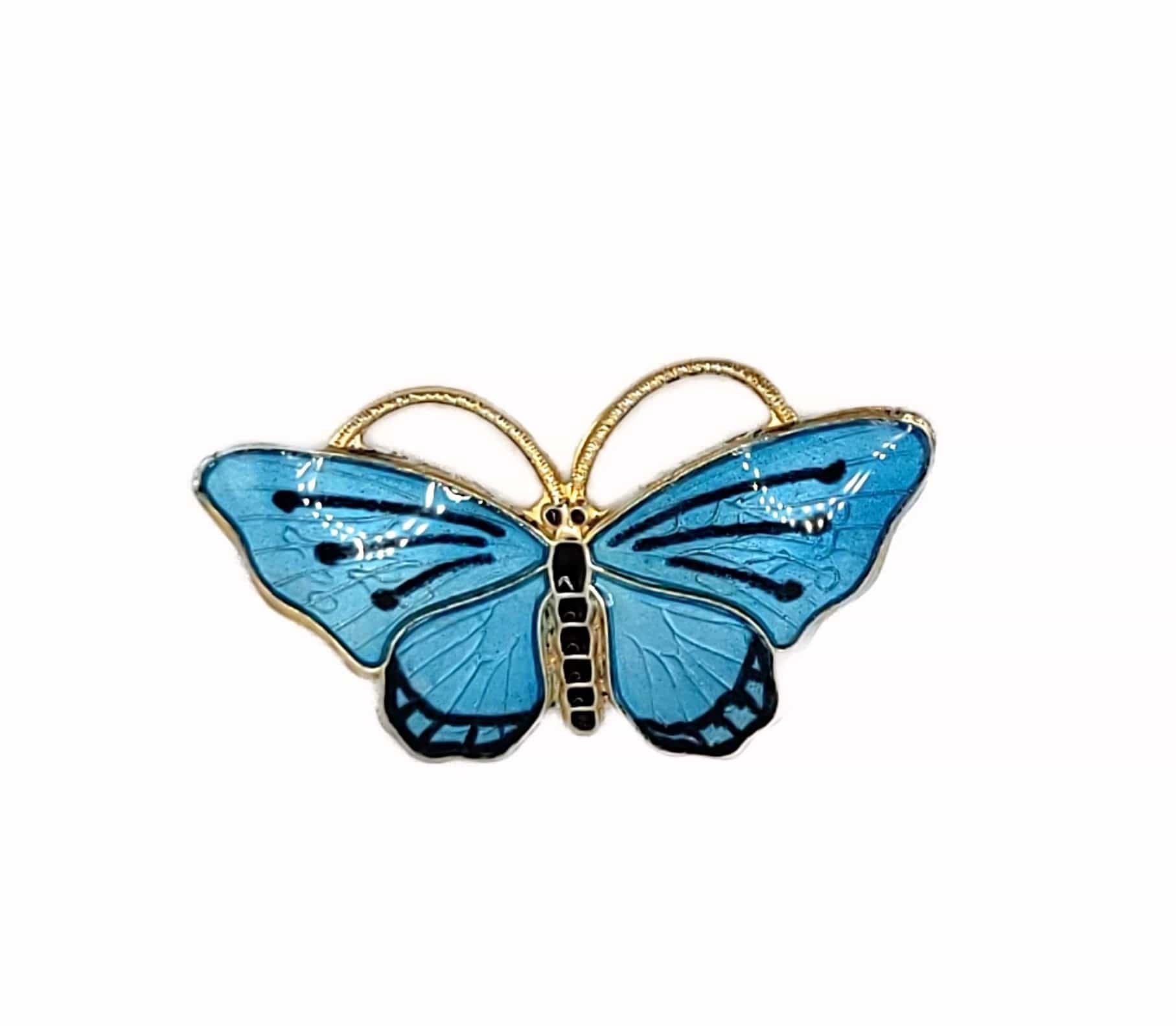 OPRO Jewelry VTG Ole Petter Raasch Olsen OPRO Norway Gilt 925SS & Enamel Butterfly Brooch