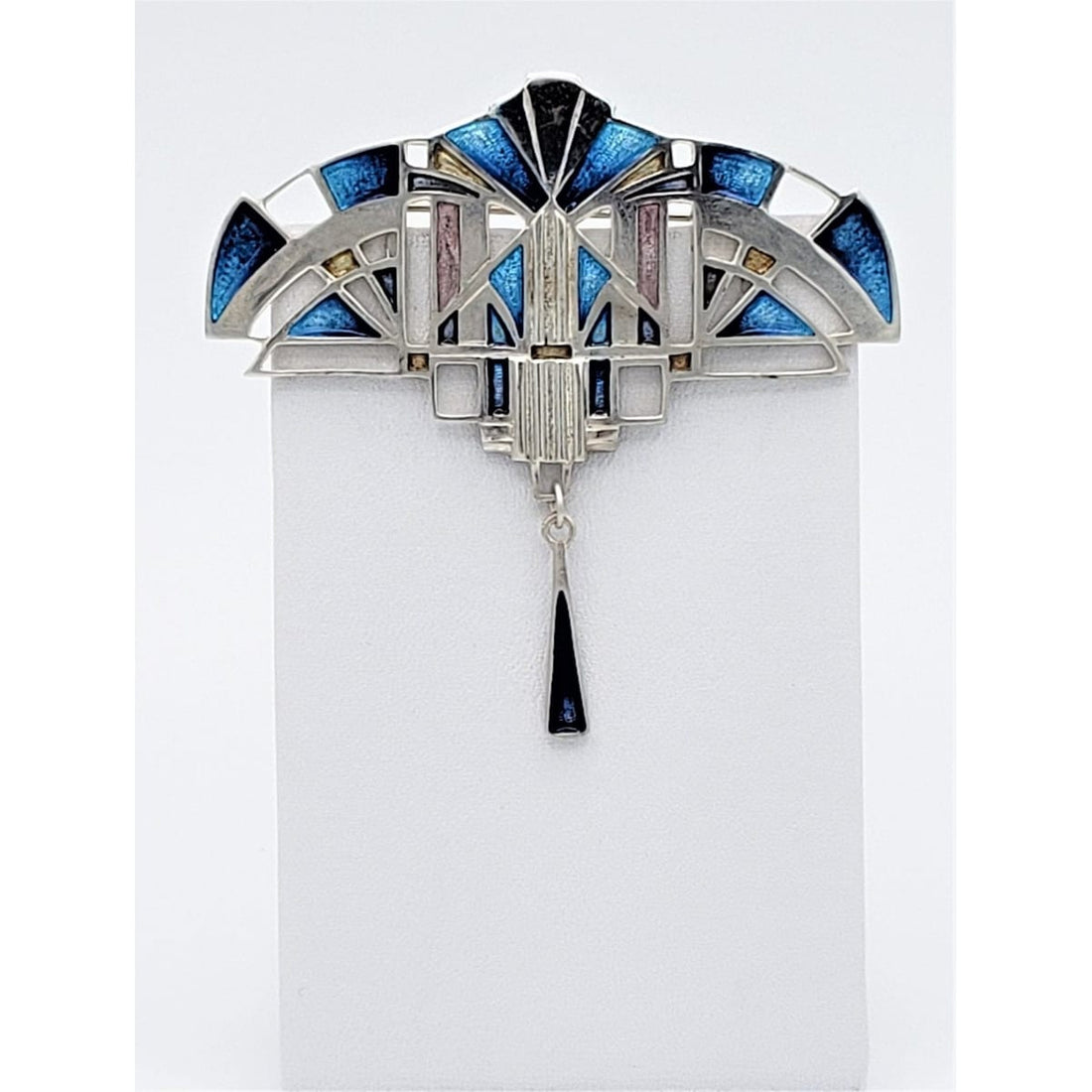 Pat Cheney Jewelry Vintage 925S Enamel Pat Cheney Ortak Malcolm Gray Scottish Scotland HUGE Brooch