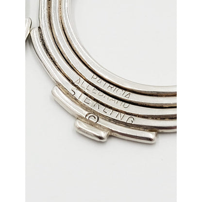 Patricia Allebrand Jewelry US Designer Patricia Allebrand Sterling Silver Modernist Earrings C. 1980/90s