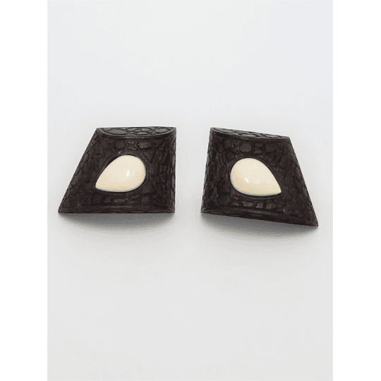 Patricia Von Musulin Jewelry Patricia Von Musulin Sterling Lucite &amp; Stone Modernist Runway Couture Earrings 1980s