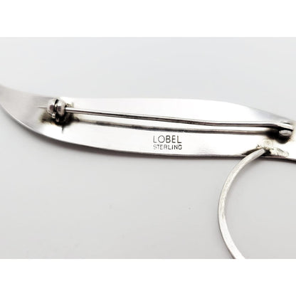 Paul Lobel Jewelry Rare NY Designer Paul Lobel Sterling Modernist Massive Brooch Circa 1950s