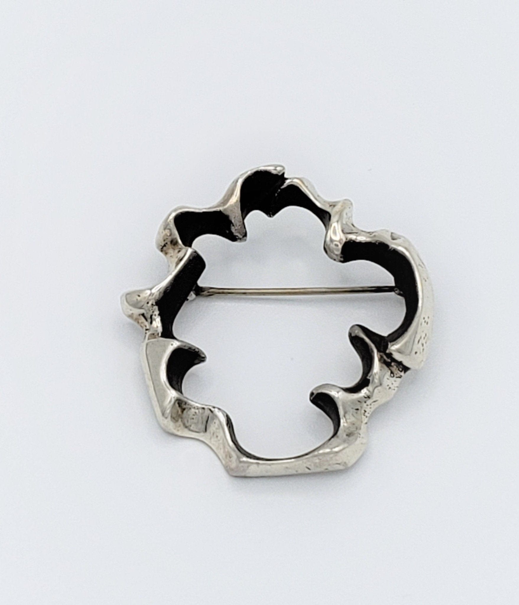 Pearce Jewelry Designers Fred Kate Pearce Sterling Abstract Modernist Brutalist Brooch 1965