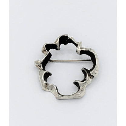 Pearce Jewelry Designers Fred Kate Pearce Sterling Abstract Modernist Brutalist Brooch 1965