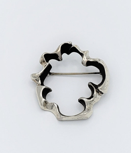 Pearce Jewelry Designers Fred Kate Pearce Sterling Abstract Modernist Brutalist Brooch 1965