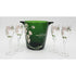 Perrier Jouet France Barware Perrier Jouet France Blown Glass Hand-Painted Champagne Chiller & Flute Set 1960s