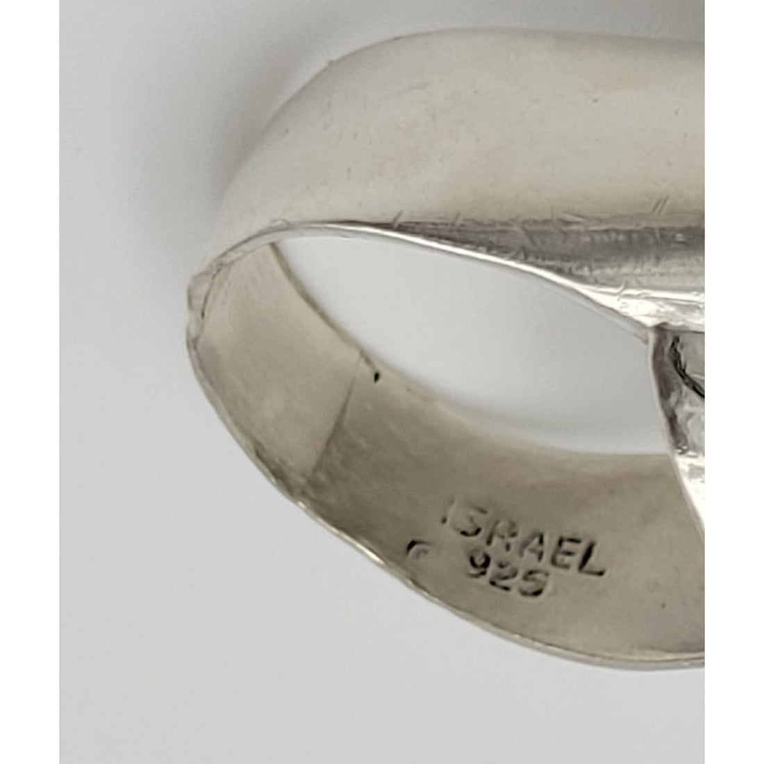 R Israel Sterling Jewelry Estate Artisan Signed Sterling &amp; Onyx Huge Statement Cocktail Ring 1960&