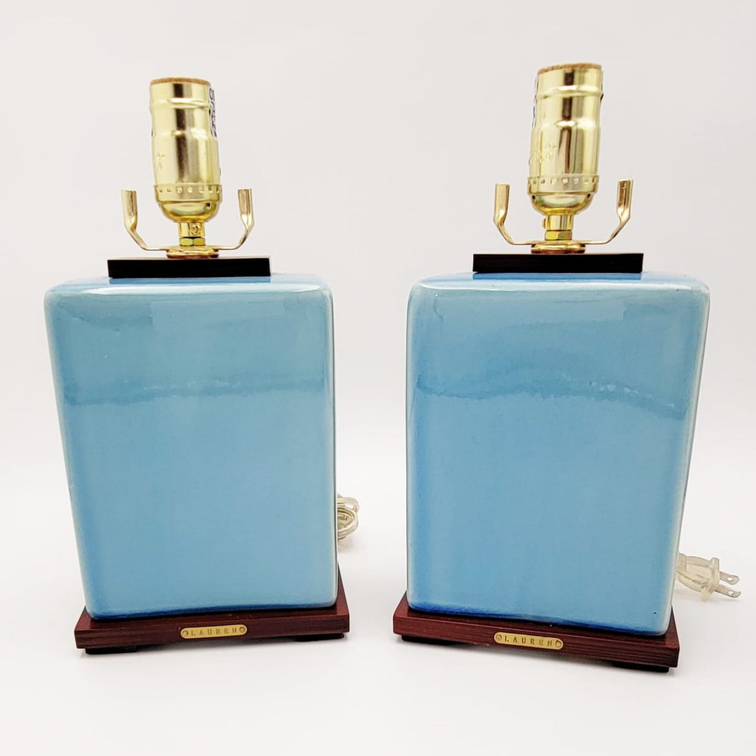 Ralph Lauren Lighting Set of 2 Lauren by Ralph Lauren Blue Ceramic Contemporary Table Desk Lamps