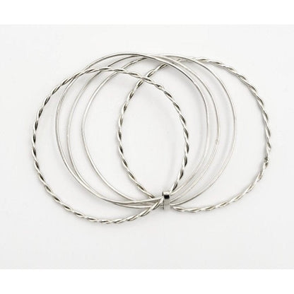 Randers Solv Jewelry Danish Designer Randers Solv Sterling Modernist Set - 5 Connected Bangles 1980s