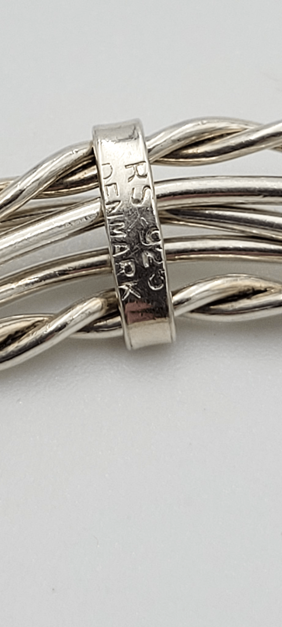 Randers Solv Jewelry Danish Designer Randers Solv Sterling Modernist Set - 5 Connected Bangles 1980s