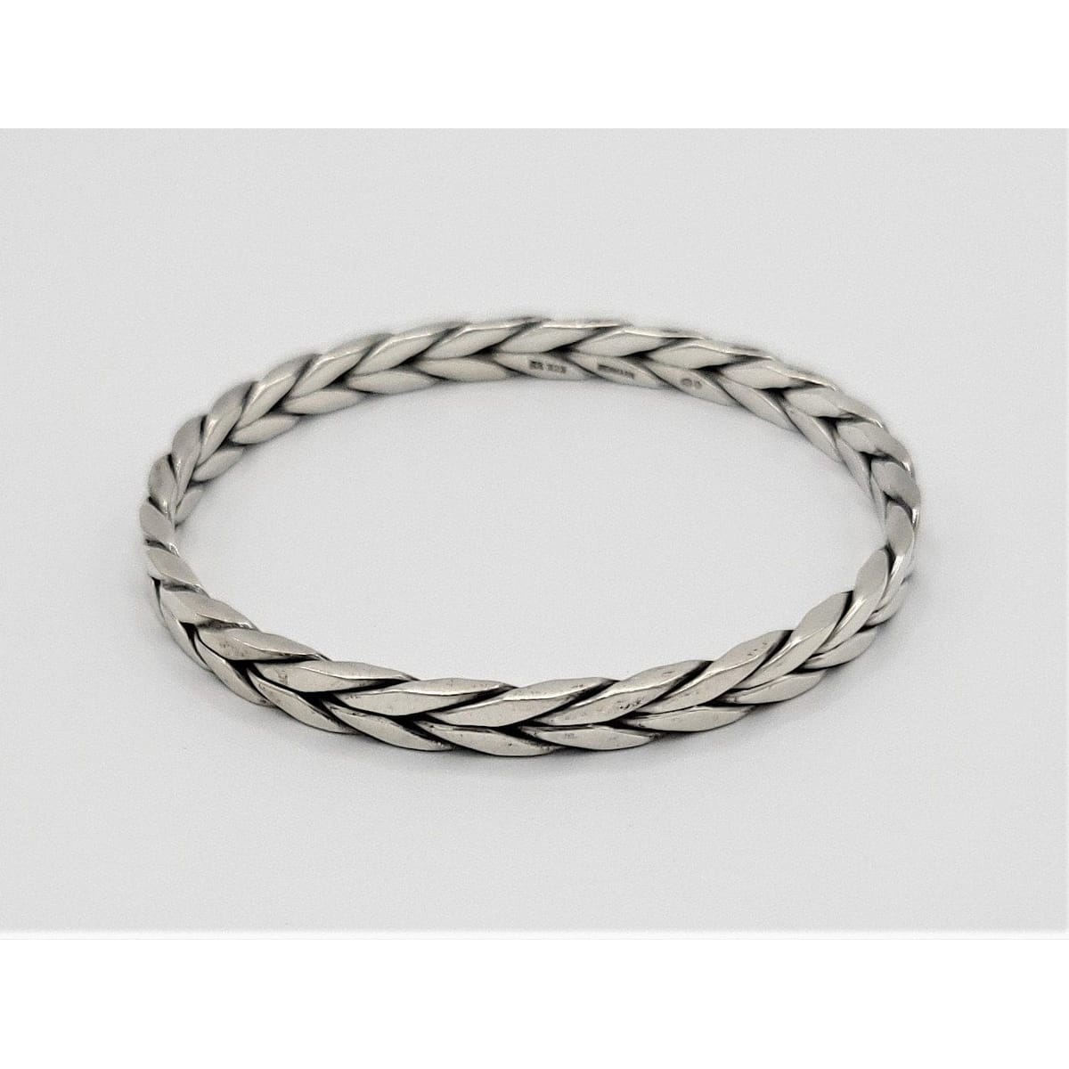 Randers Solvvarefabrik Jewelry Vintage Randers Solvvarefabrik Denmark 925 SS Braided Bangle Bracelet Circa 1970s