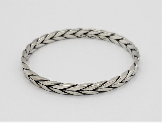 Randers Solvvarefabrik Jewelry Vintage Randers Solvvarefabrik Denmark 925 SS Braided Bangle Bracelet Circa 1970s