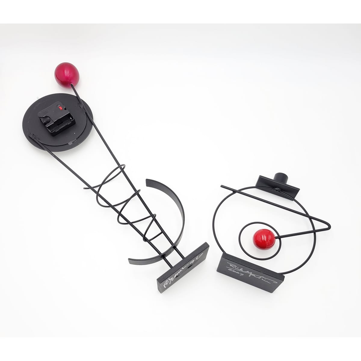 Rick Martin Clock and Candleholder Rick Martin Abstract Modernist Pop Art Memphis Style Clock &amp; Candleholder