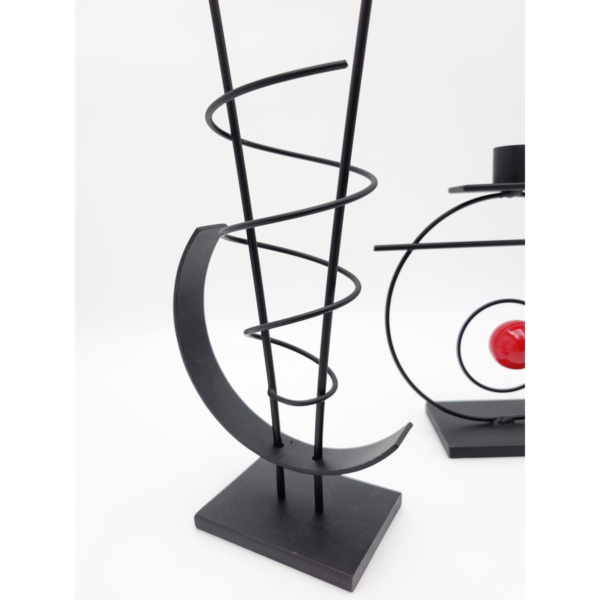 Rick Martin Clock and Candleholder Rick Martin Abstract Modernist Pop Art Memphis Style Clock &amp; Candleholder